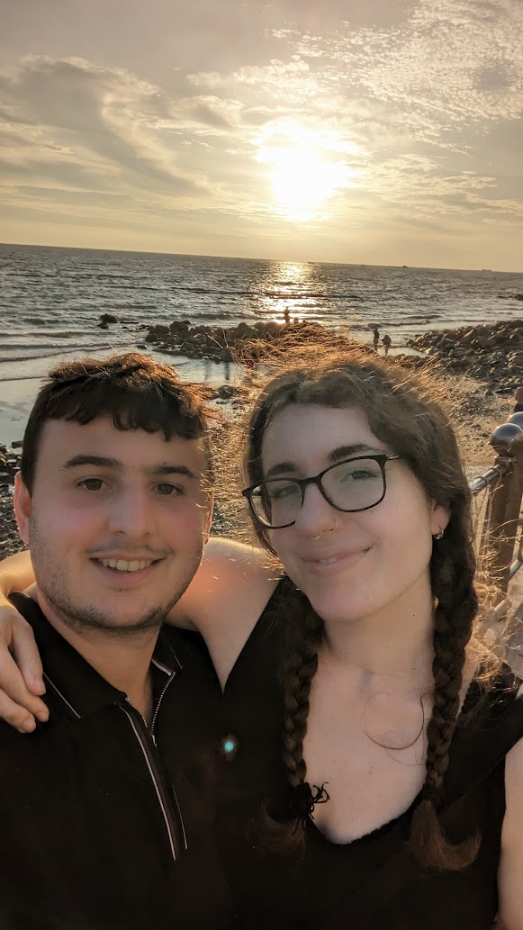 Front Beach of Vung Tau with city skyline at sunset
