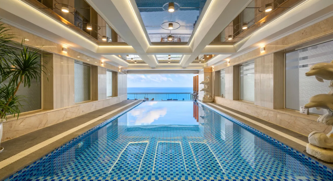 Beachfront hotel with a rooftop pool