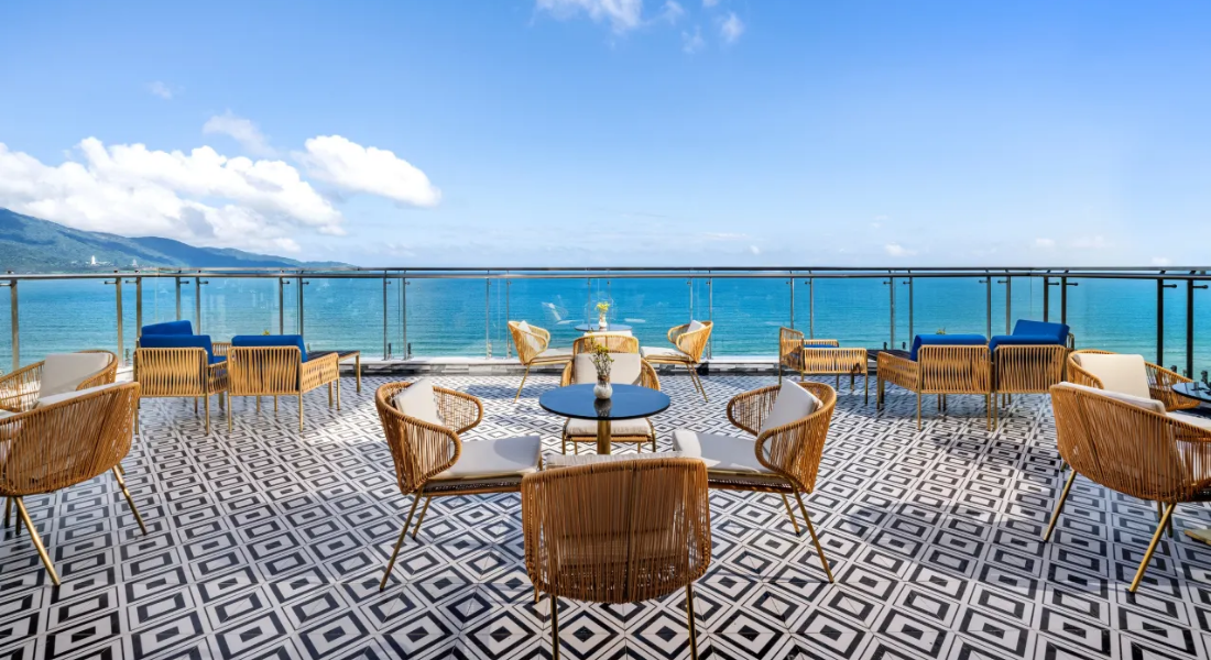 Beachfront hotel with a rooftop pool